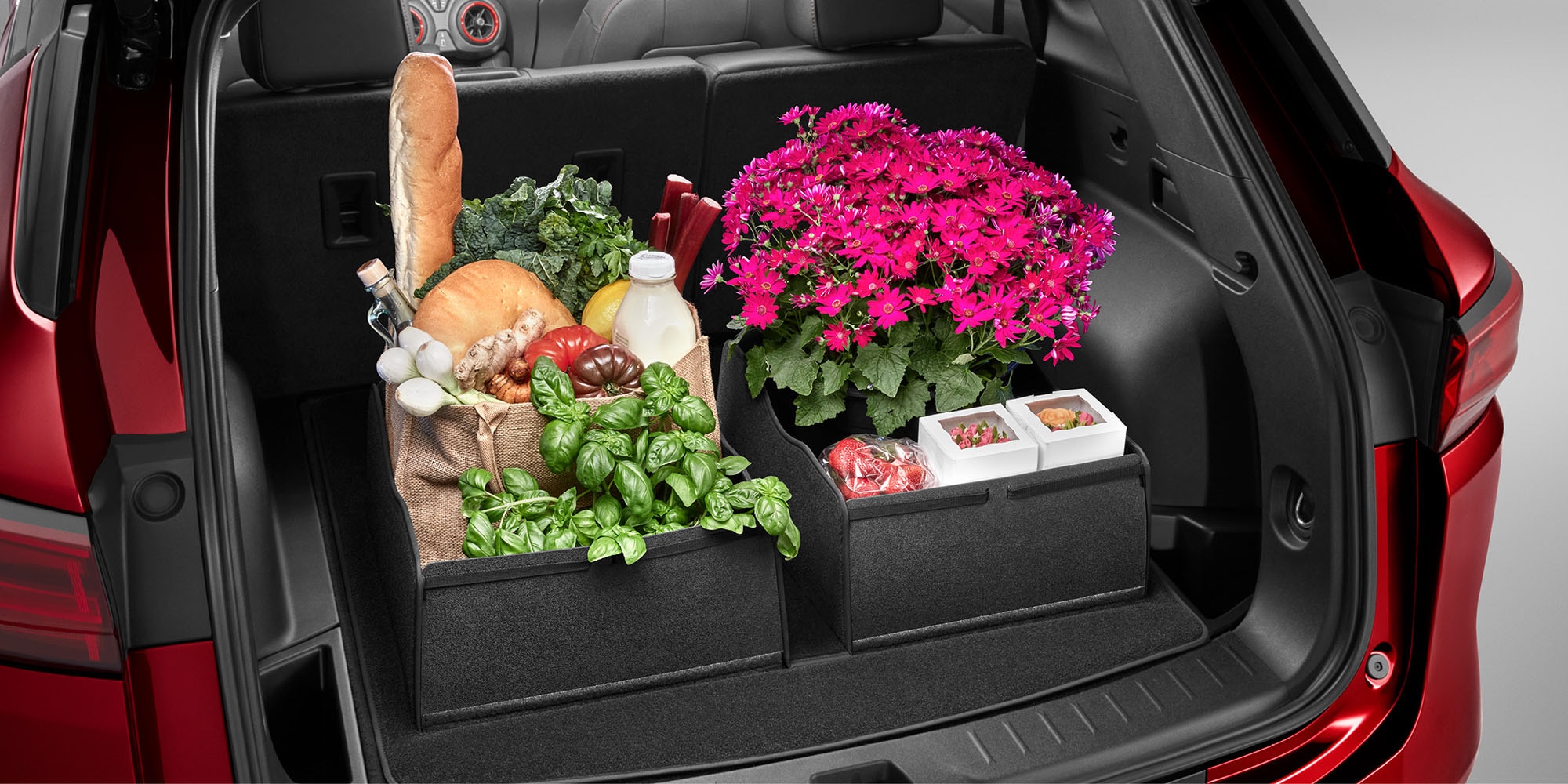 Tapete de alfombra en negro con organizadores integrados para tu Equinox EV 2026 SUV eléctrica deportiva